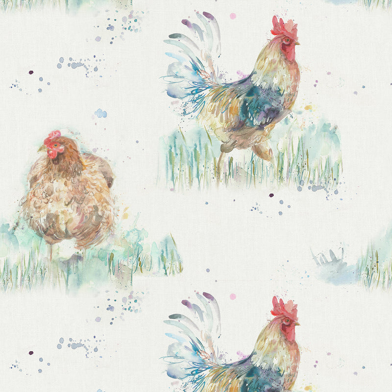 Cluck Printed Fabric Sample Swatch Linen