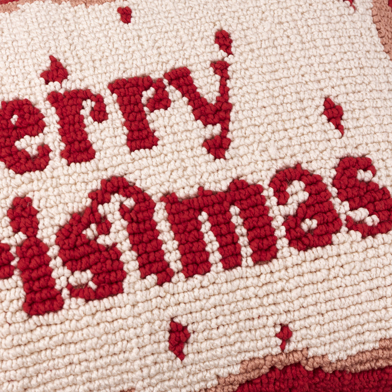  Cushions - Candy Merry Christmas  Cushion Cover Red/White Furn