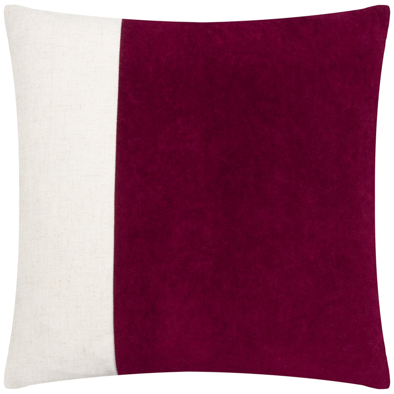 Plain Red Cushions - Coba Washed Velvet Cushion Cover Cherry furn.