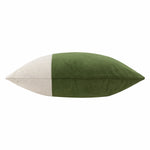 Plain Green Cushions - Coba Washed Velvet Cushion Cover Olive furn.