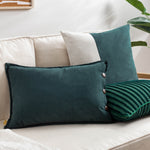 Plain Blue Cushions - Coba Washed Velvet Cushion Cover Slate Blue furn.