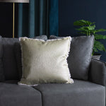  Cream Cushions - Coco Jacquard Fringed Cushion Cover Ivory Paoletti