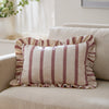 Striped Pink Cushions - Connie Striped Ruffle Cushion Cover Clay Pink Wylder