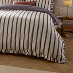 Striped Brown Bedding - Connie Striped Ruffle Duvet Cover Set Chocolate Wylder Nature