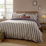 Striped Brown Bedding - Connie Striped Ruffle Duvet Cover Set Chocolate Wylder Nature