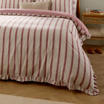 Striped Pink Bedding - Connie Striped Ruffle Duvet Cover Set Clay Pink Wylder Nature