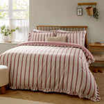 Striped Pink Bedding - Connie Striped Ruffle Duvet Cover Set Clay Pink Wylder Nature