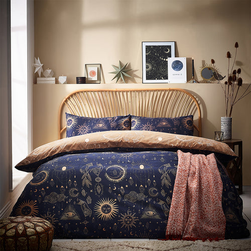 furn. Constellation Celestial Duvet Cover Set in Gold/Navy