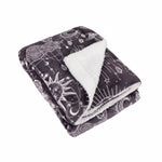  Cream Throws  - Constellation Printed Sherpa Fleece Throw Charcoal Cream Furn