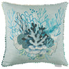  Blue Cushions - Coralie Printed Cushion Cover Seafoam Voyage Maison