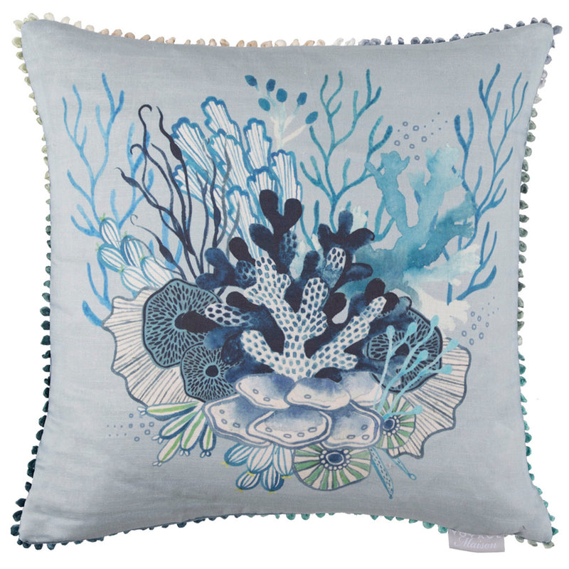 Voyage Maison Coralie Small Printed Cushion Cover in Cobalt