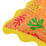 Floral Yellow Cushions - Coral Scalloped Cushion Cover Citronelle furn.