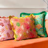 Floral Yellow Cushions - Coral Scalloped Cushion Cover Citronelle furn.