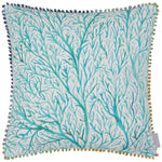 Floral Blue Cushions - Coressa Printed Feather Filled Cushion Glacier Voyage Maison