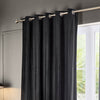 Plain Black Curtains - Corinthian Velvet Eyelet Curtains Black Paoletti