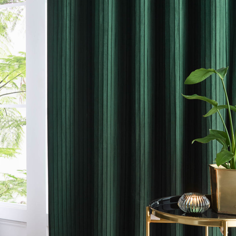 Corinthian Velvet Eyelet Curtains Forest