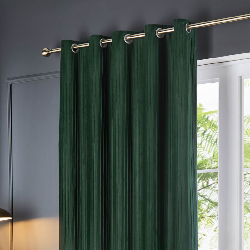 Corinthian Velvet Eyelet Curtains Forest