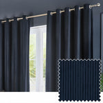Corinthian Velvet Room Darkening Eyelet Curtains Midnight