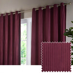 Plain Red Curtains - Corinthian Velvet Eyelet Curtains Merlot Paoletti