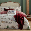 Bedding  - Cotswolds Christmas  Duvet Cover Set Cream/Burgundy furn.