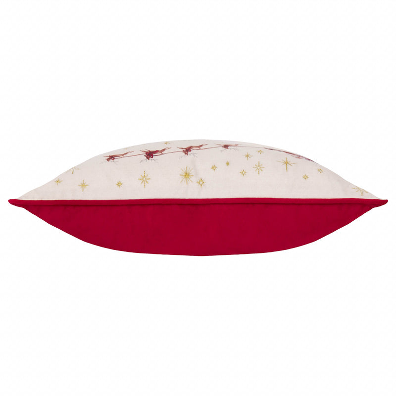  Cushions - Cotswold Christmas  Cushion Cover Cream/Burgundy Furn