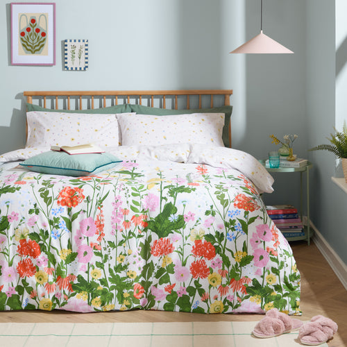 Floral Yellow Bedding - Cottage Garden Reversible Printed Duvet Cover Set Multicolour Furn