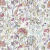 Floral Purple Fabric - Country Hedgerow Printed Cotton Fabric Bloom Cream Voyage Maison