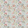 Floral Pink Fabric - Country Hedgerow Printed Cotton Fabric Coral Cream Voyage Maison