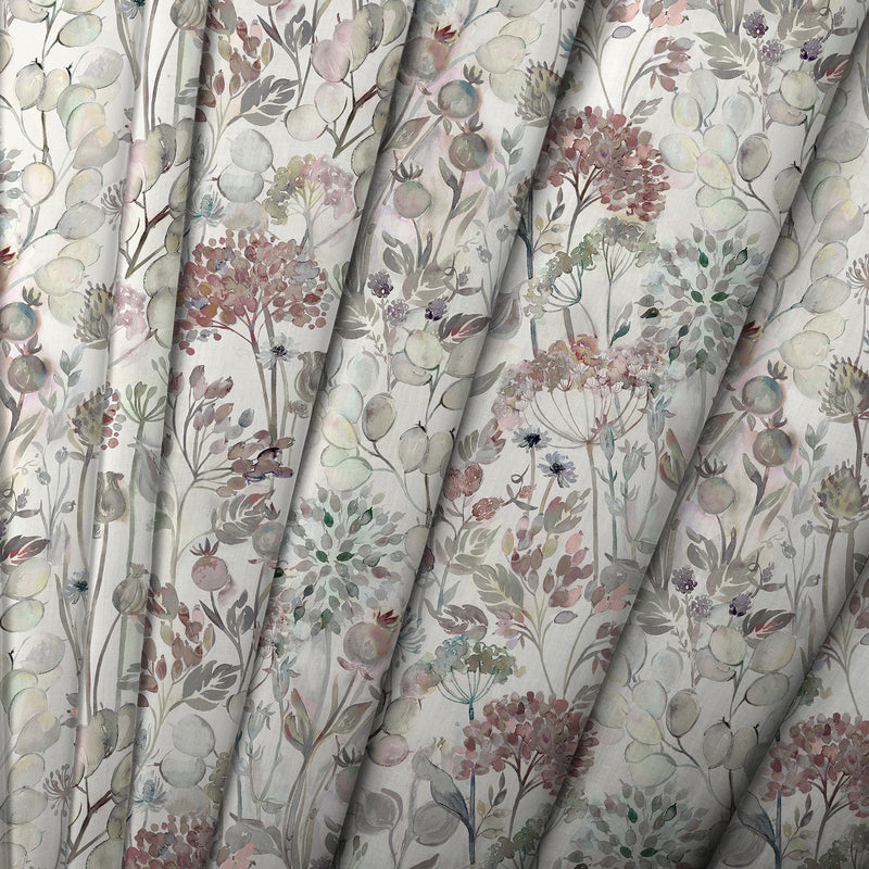 Floral Cream Fabric - Country Hedgerow Printed Cotton Fabric Dawn Cream Voyage Maison