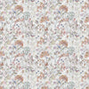 Floral Orange Fabric - Country Hedgerow Printed Cotton Fabric Dusk Cream Voyage Maison