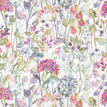 Voyage Maison Country Hedgerow Printed Cotton Fabric in Lotus/Cream