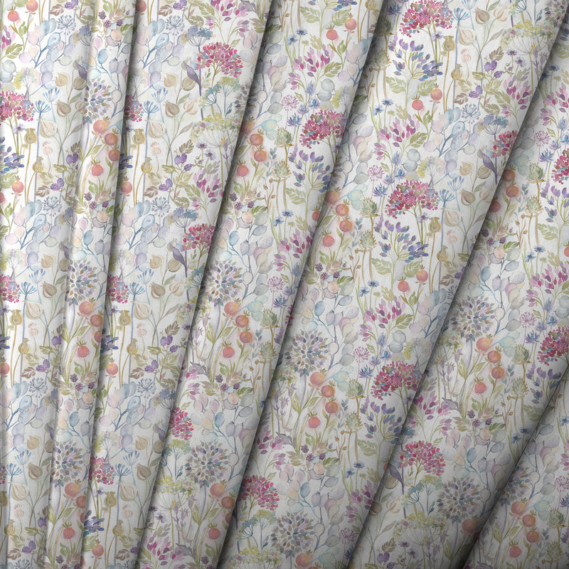 Floral Pink Fabric - Country Hedgerow Mini Fabric Classic Cream Voyage Maison