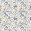 Floral Purple Fabric - Country Hedgerow Printed Cotton Fabric Violet Cream Voyage Maison