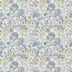 Floral Blue Fabric - Country Hedgerow Printed Cotton Fabric Crocus Voyage Maison