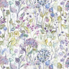 Floral Purple Fabric - Country Hedgerow Printed Cotton Fabric Lilac Cream Voyage Maison