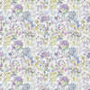 Floral Purple Fabric - Country Hedgerow Printed Cotton Fabric Lilac Cream Voyage Maison