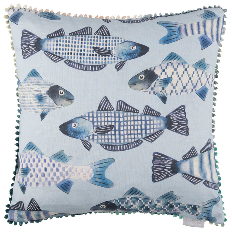 Animal Blue Cushions - Cove Printed Cushion Cover Cobalt Voyage Maison