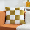 Check Green Cushions - Cozee Check Faux Fur Cushion Cover Olive Heya Home