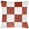 Check Orange Cushions - Cozee Check Faux Fur Cushion Cover Rust Heya Home