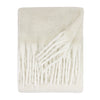 Plain Cream Throws - Cozy Woven Tasselled Throw Ecru Furn