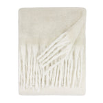 Plain Cream Throws - Cozy Woven Tasselled Throw Ecru Furn