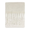 Plain Cream Throws - Cozy Woven Tasselled Throw Ecru Furn