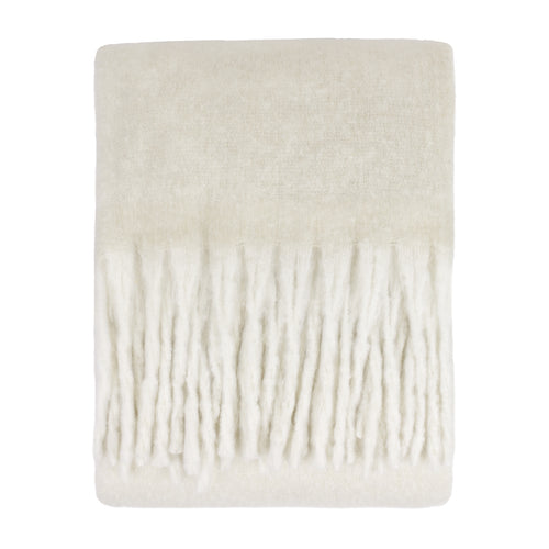 Plain Cream Throws - Cozy Woven Tasselled Throw Ecru Furn