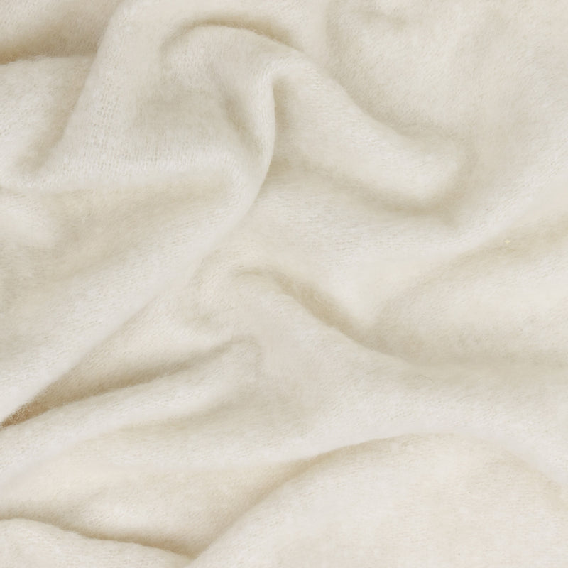 Plain Cream Throws - Cozy Woven Tasselled Throw Ecru Furn
