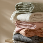 Plain Cream Throws - Cozy Woven Tasselled Throw Ecru Furn