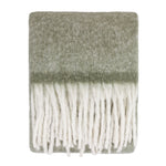 Plain Green Throws - Cozy Woven Tasselled Throw Green Furn