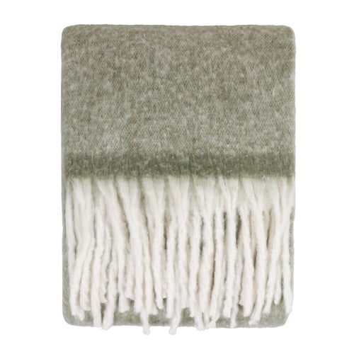 Plain Green Throws - Cozy Woven Tasselled Throw Green Furn