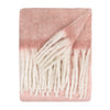 Plain Pink Throws - Cozy Woven Tasselled Throw Pink Furn