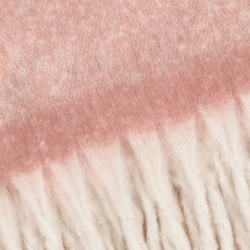 Plain Pink Throws - Cozy Woven Tasselled Throw Pink Furn