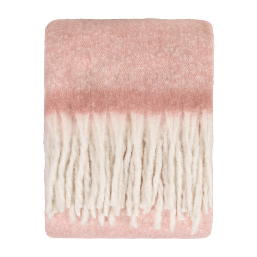 Plain Pink Throws - Cozy Woven Tasselled Throw Pink Furn